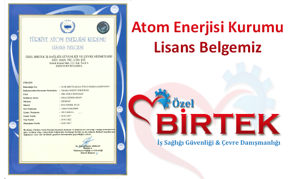 atom enerji kurumu lisans belgesi